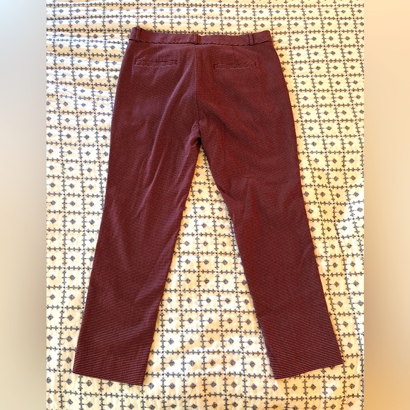 Banana Republic Sloan Curvy Fit Ankle Trouser Burgundy with White Dots 10 - Picture 2 of 4